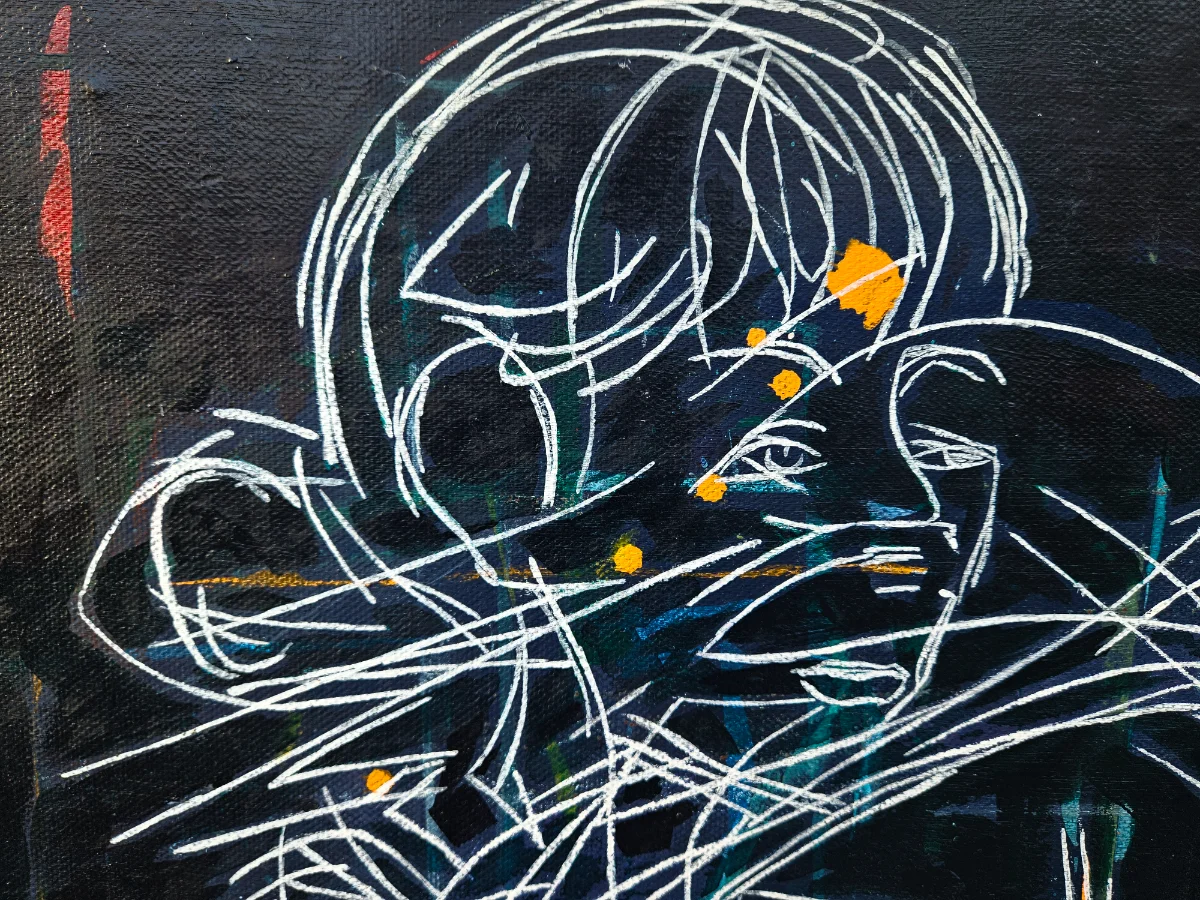 Abstrakte Figur auf Leinwand