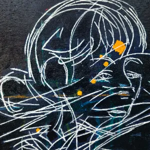 Abstrakte Figur auf Leinwand