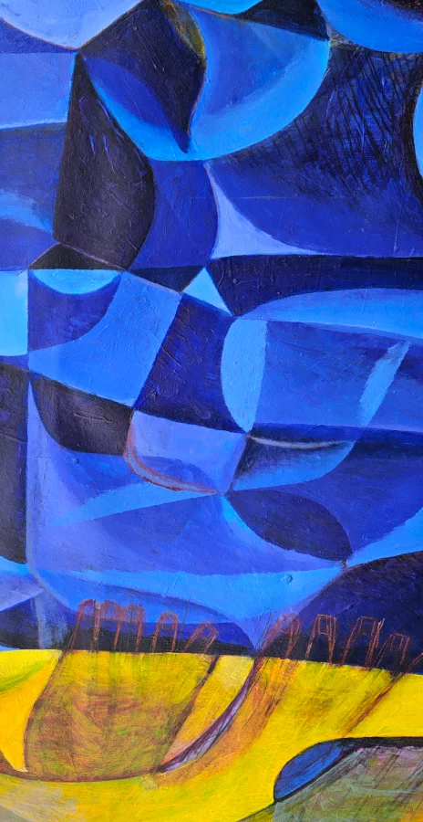 Fantasy figures in blue