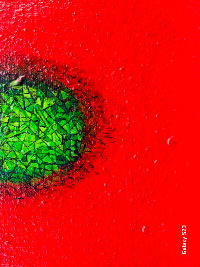 Rotdominante Acrylmalerei