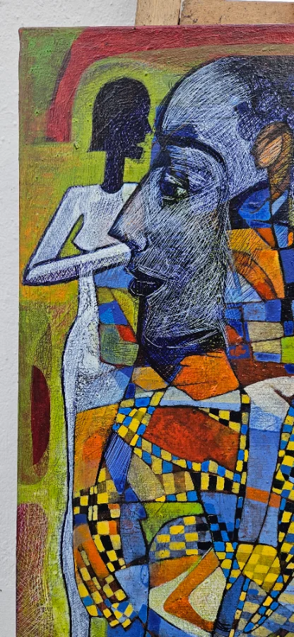 Abstract painting with vibrant colors