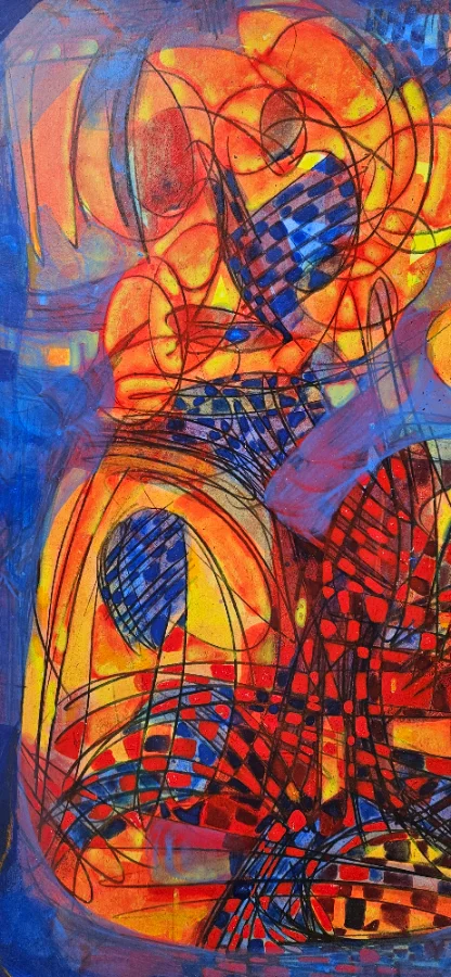Blau und  Orange  Abstract
